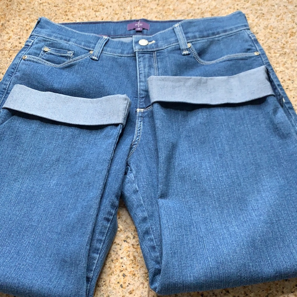 NYDJ Crop Jeans With Rhinestone Button Cuffs